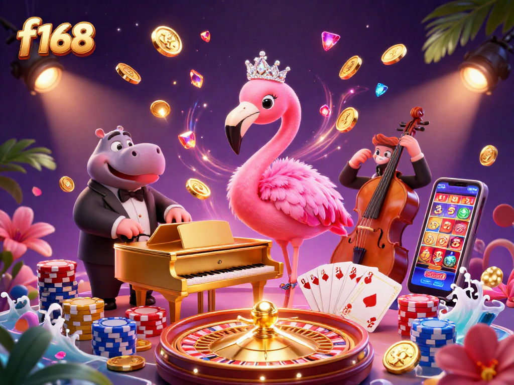 Experience the vibrant world of f 168 casino with colorful characters, spinning reels, and exciting gameplay!