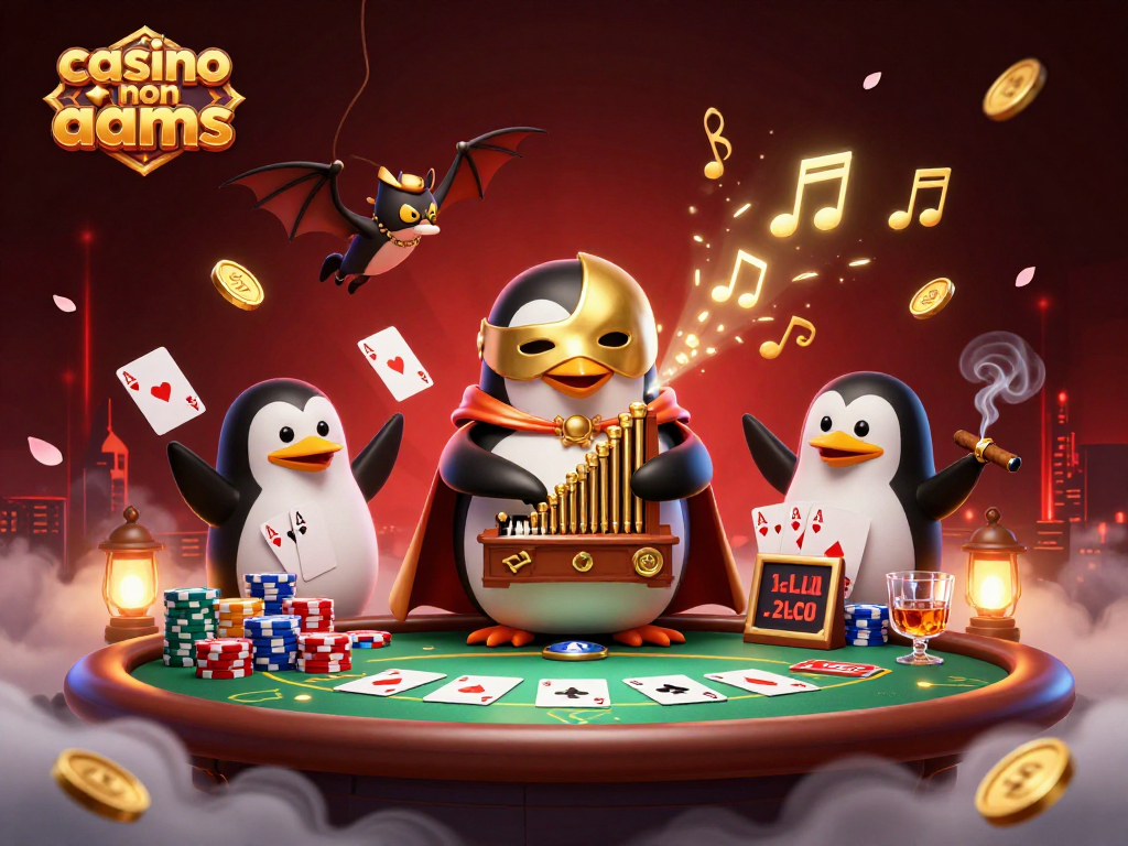Gioca al casino non aams con un pinguino fantasma mentre lancia monete d'oro da un organo.