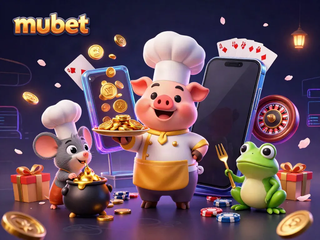 Engage in thrilling games at mubet with golden coins, vibrant slot games, and delightful characters.