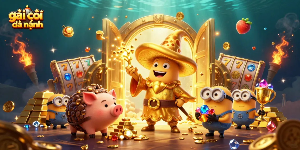Engage with gái gọi đà nẵng through dynamic casino-themed magical illustration with treasure and slot reels.