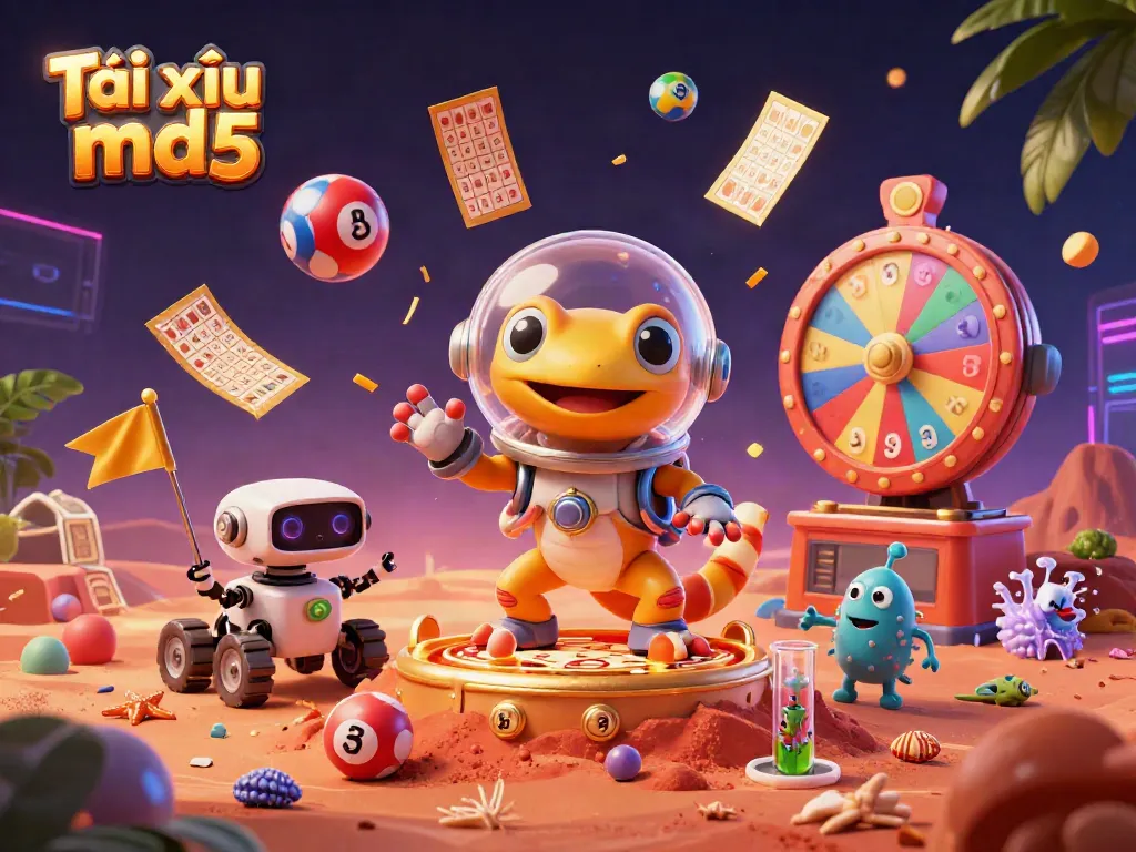 Experience Tài xỉu md5 with a Martian gecko in an exciting casino adventure.