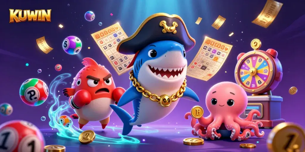 Engage in vibrant gameplay at KUWIN with colorful characters and dynamic lottery elements.