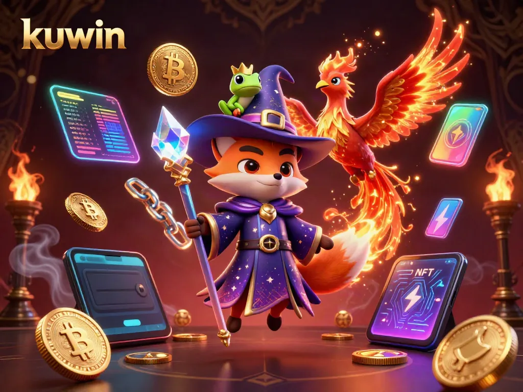 Engage in thrilling gameplay at kuwin with a mystical fox, a phoenix, and vibrant crypto elements.
