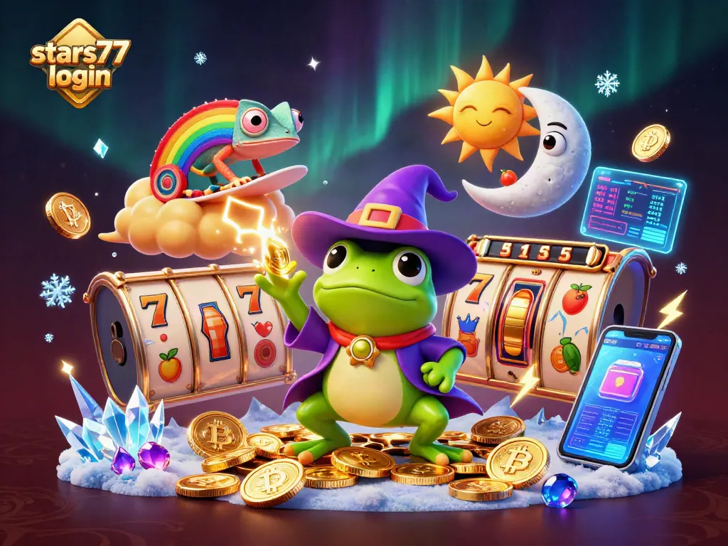 Raih kemenangan melalui stars77 login dengan permainan slot berwarna-warni dan simbol keberuntungan.