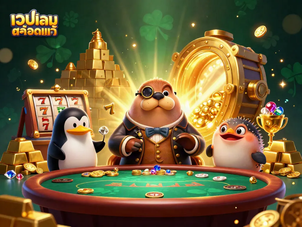 Engage in thrilling gameplay at เว็บเกมสล็อตแท้ with a jolly walrus, penguin dealer, and pufferfish bluffing.