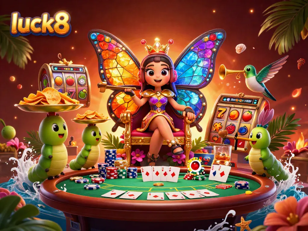 Experience the excitement of luck8 in a vibrant casino-themed scene with dynamic game elements.
