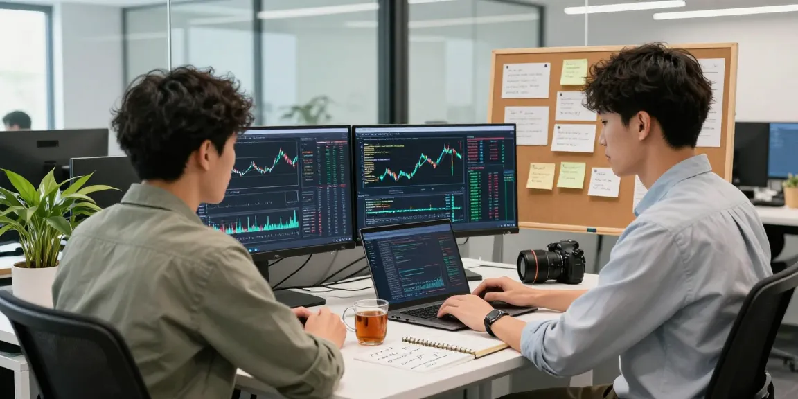 Real-time financial data displayed via historical Kline data API in a modern developer workspace