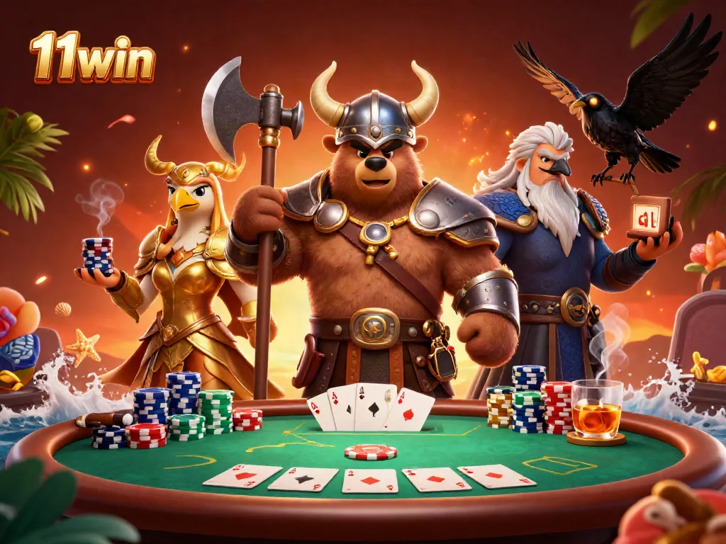 Experience thrilling poker action with 11win in a vibrant 3D casino world.