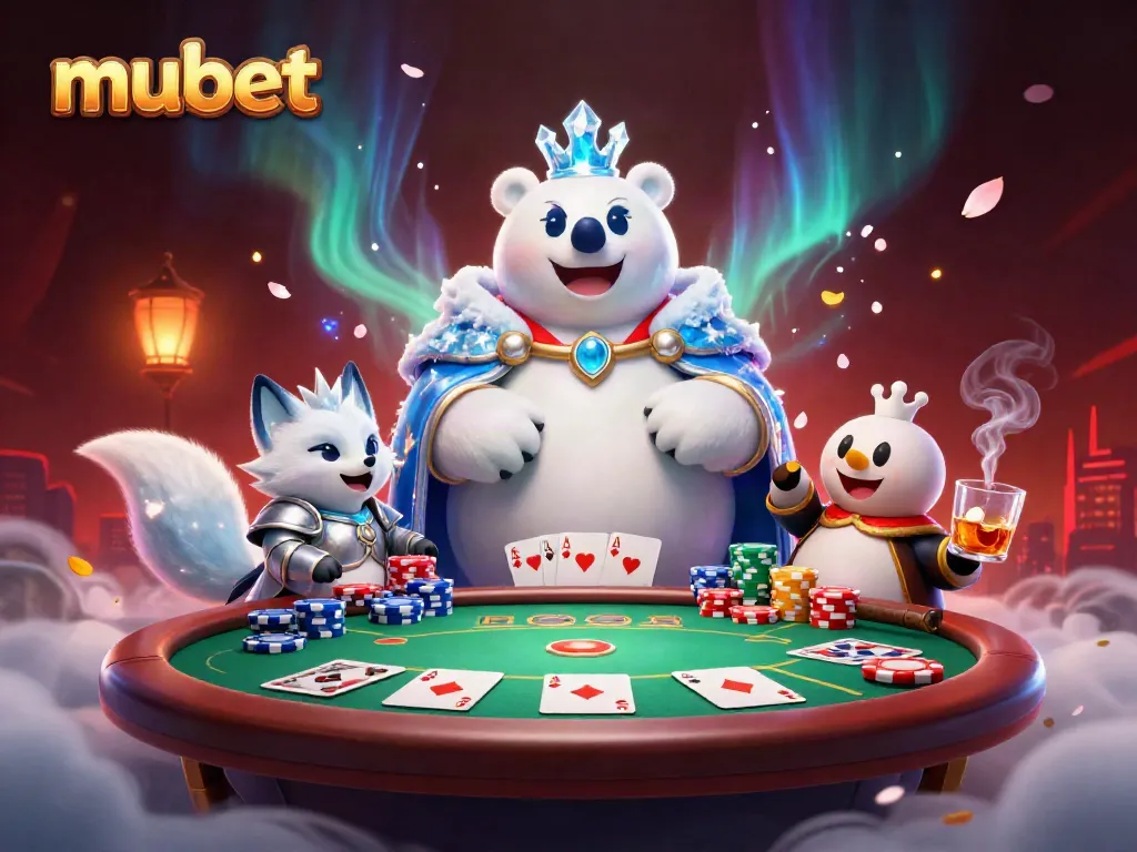 Engage with Mubet in this vibrant casino scene showcasing poker action and characters in a magical setting.