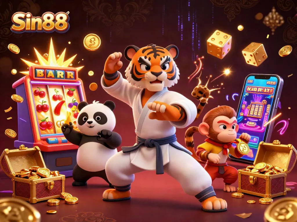 Sin88 slot enthusiasts rejoice as a kung fu tiger master shares dynamic gambling fun.
